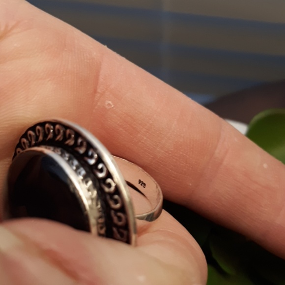 New Unique Fancy Glass 925 Silver Ring. - Picture 7 of 7